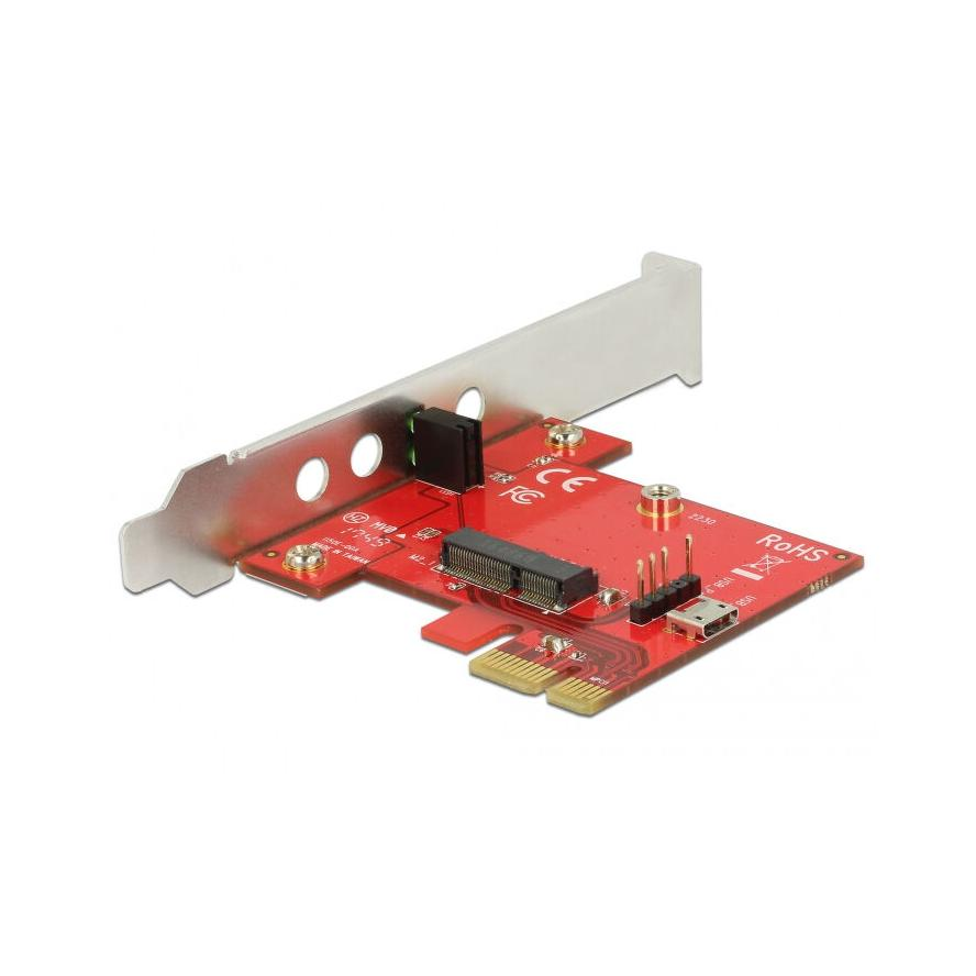 Delock PCI Express Kártya > 1 x belső M.2 Key E - alacsony profilú formatényező (89889)
