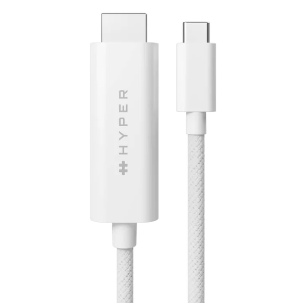 USB-C HDMI Hyper® видео кабел, 4K 60 Hz, USB-C към HDMI, дължина 2,5 метра, бял