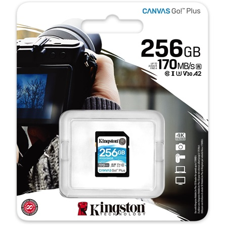 Kingston SDXC Canvas Go Plus 256GB 170R C10 UHS-I
