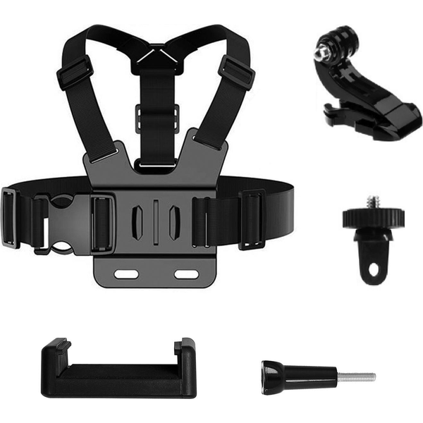  Hurtel GoPro Chest Strap zestaw akcesoriów 5w1 do kamer sportowych GoPro, DJI, Insta360, SJCam, Eken (GoPro 5 in 1 chest strap )