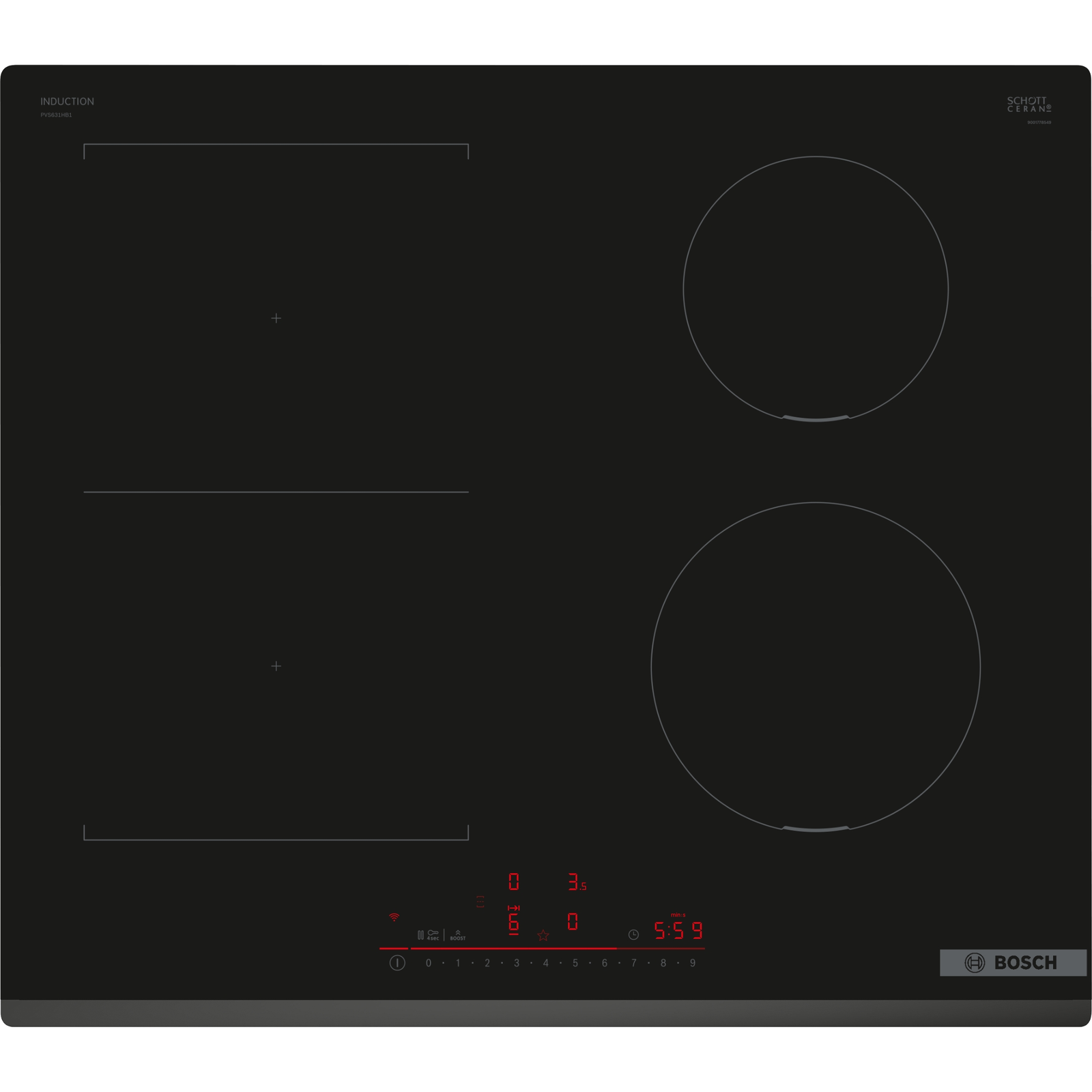 Bosch PVS631HB1E Indukciós főzőlap - Fekete (PVS631HB1E)