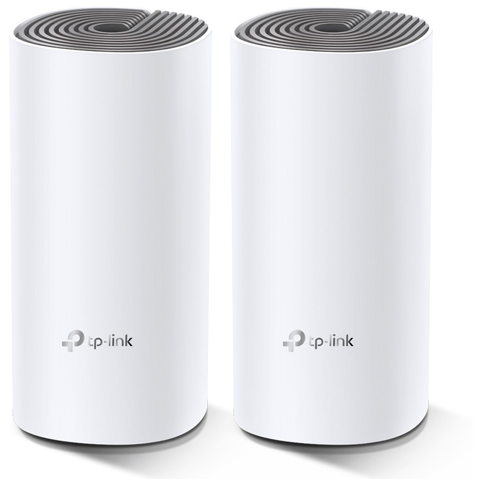 TP-Link Deco E4 (2-pack) Dvojpásmový (2,4 ghz/5 ghz) Wi-Fi 5 (802.11ac) Biela, Šedá Vnútorný (Deco E4(2-pack))