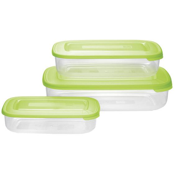 Tontarelli Ételtároló, 3 db, téglalap, zöld (8005989264339)