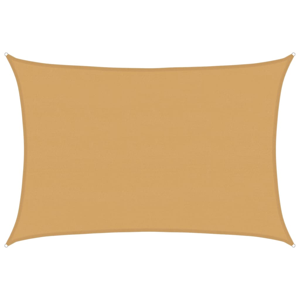 homokszínű négyszögletű HDPE napvitorla 160 g/m² 5x6 m (4002048)