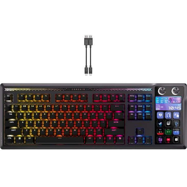 Klawiatura Corsair Corsair Galleon 100 SD Gaming-Tastatur, Full-Size, integriertes Stream Deck, Hot-Swap, DE - schwarz