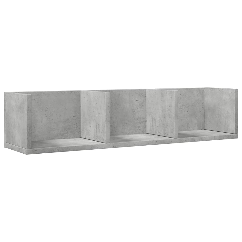 betonszürke szerelt fa faliszekrény 75x18x16,5 cm (840435)