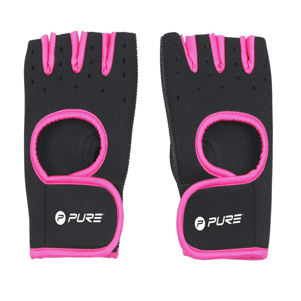 Pure2Improve Női fitness kesztyű - Fekete/Pink (S/M)