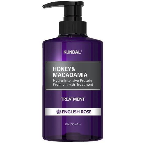 KUNDAL Honey & Macadamia Treatment English Rose Hydro Intenzív protein hajápoló 500 ml (8809809420987)