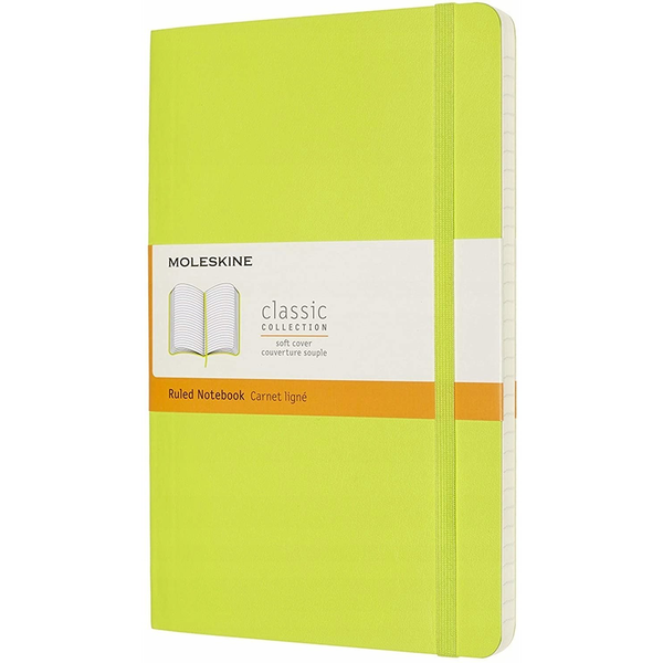 Notes MOLESKINE Classic L (13x21cm), w linie, miękka oprawa, 192 strony, lemon green