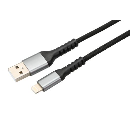 AVAX CB401G STEELY USB A - Lightning 20W gyorstöltő 3A acélszürke 1,5m (5999574480071) (5999574480071)