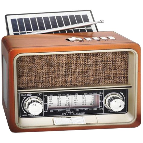 Radio przenośne z panelem solarnym LTC NETTA RETRO Bluetooth USB latarka