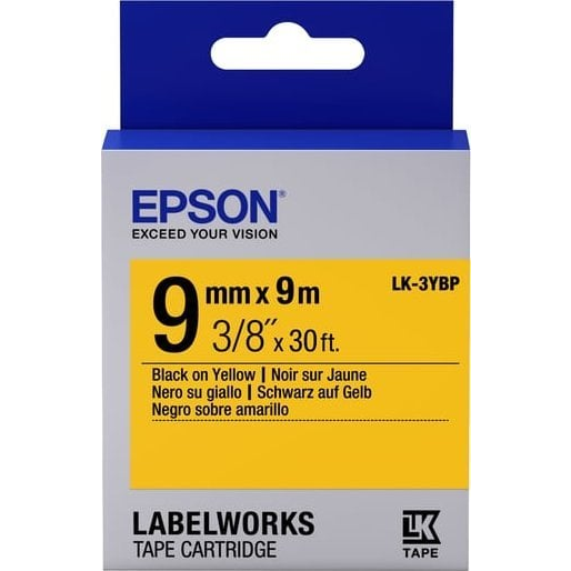 Epson LK-3YBP етикетна лента Черен на жълт фон