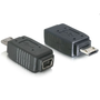 Адаптер DeLOCK, Micro USB-B male към mini USB 5-pin, черен