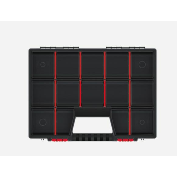Органайзер за инструменти, Prosperplast, пластмаса, 39x29x6,5 см, прозрачен/черен