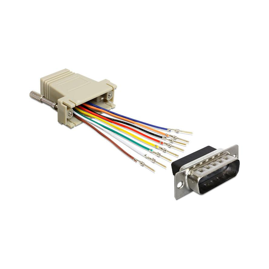 ADA Delock 65432 Sub-D 15pin apa - RJ45 anya adapter szerelő készlet (65432)