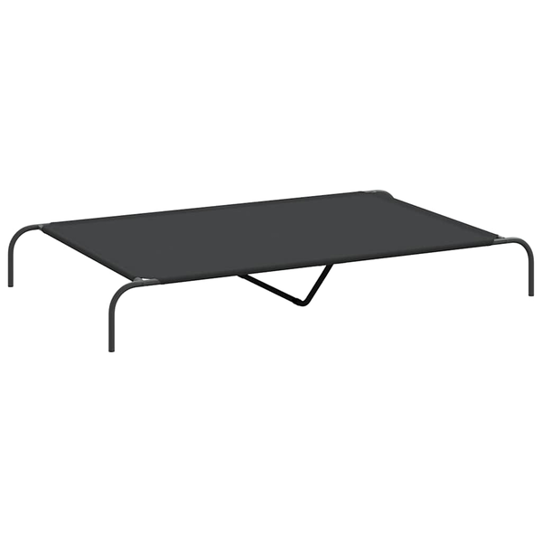 fekete oxford szövet és acél emelt kutyafekhely 150x90x20 cm