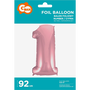 Фолиев балон светло розов номер 1 92см