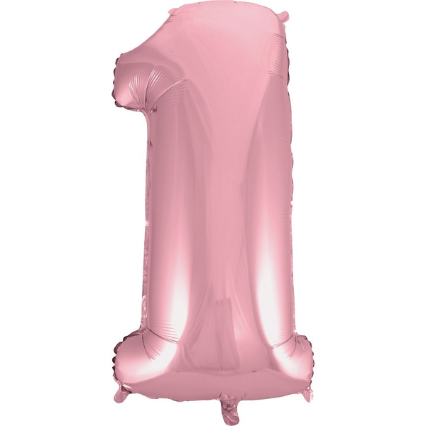 Фолиев балон светло розов номер 1 92см