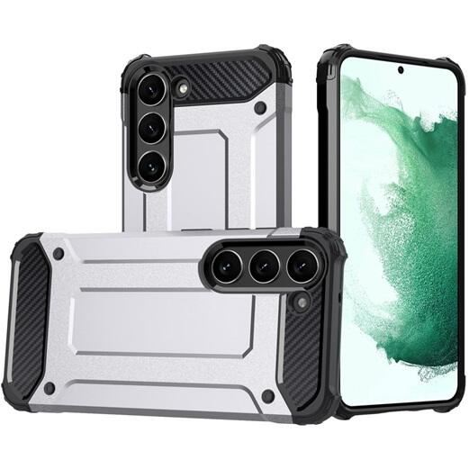 Gigapack Defender Samsung Galaxy S23 Plus (SM-S916) fémhatású tok ezüstszínű-fekete (GP-135591) (GP-135591)