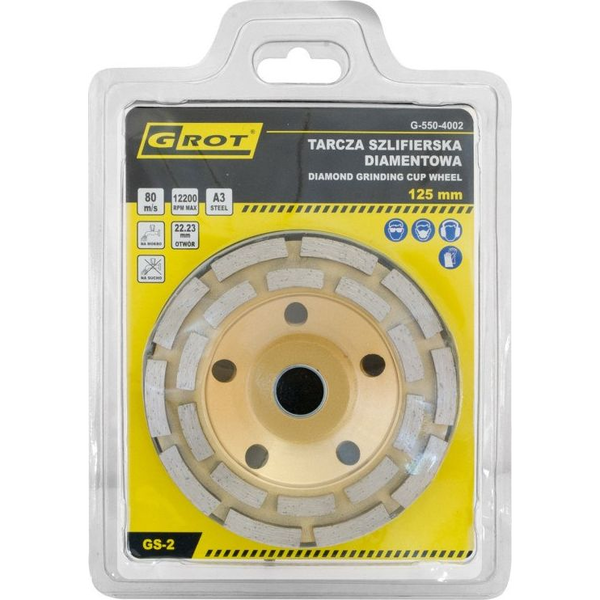 Grot TARCZA SZLIFIERSKA DIAMENTOWA GS-2 125MM