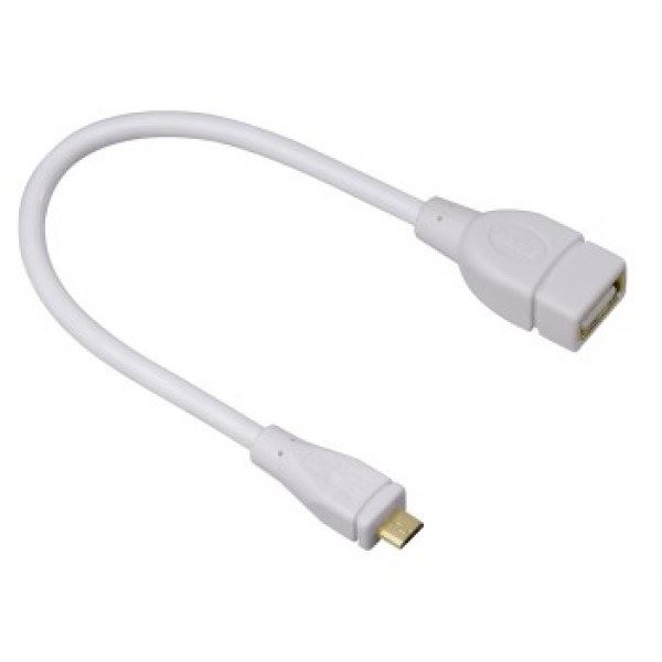 Hama USB A aljzat / Micro USB OTG adapter kábel 0,15 m fehér (54518) (54518)