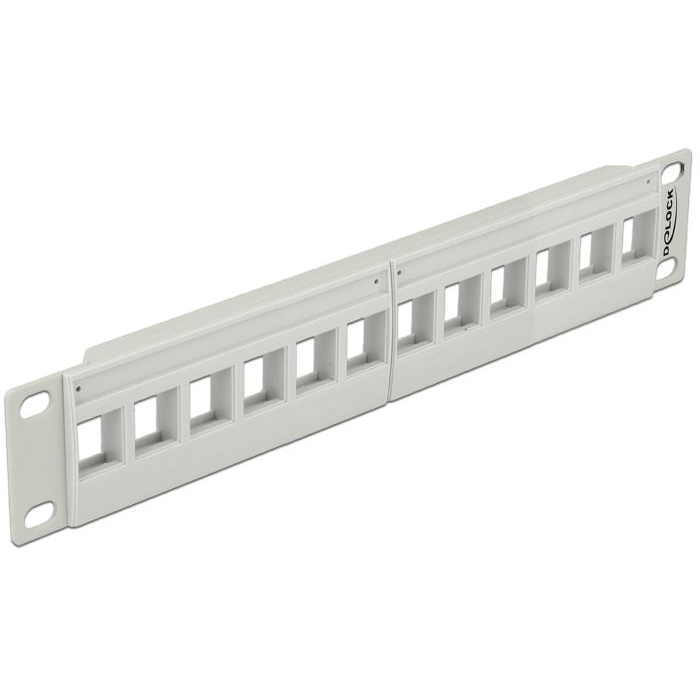 Delock 10” hálózati szekrényekhez Keystone patch panel 12 porttal 1U szürke (43309) (delock43309)