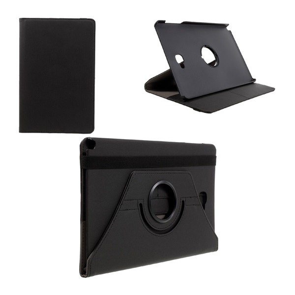 Tok álló, bőr hatású (FLIP, asztali tartó funkció, 360°-ban forgatható) FEKETE [Samsung Galaxy Tab A 10.1 S-Pen LTE (2016) SM-P585] (5996457684410)