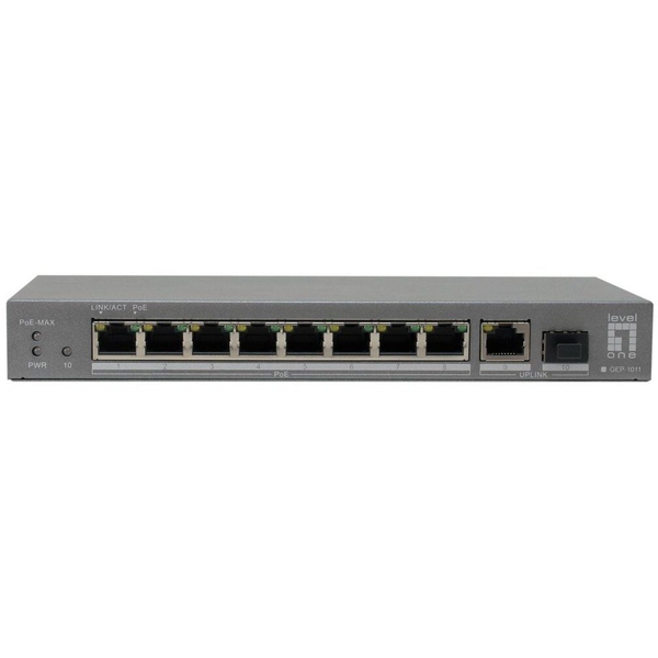 LevelOne GEP-1011 switch di rete Non gestito L2 Gigabit Ethernet (10/100/1000) Supporto Power over Ethernet (PoE) Montaggio da desktop/parete Grigio
