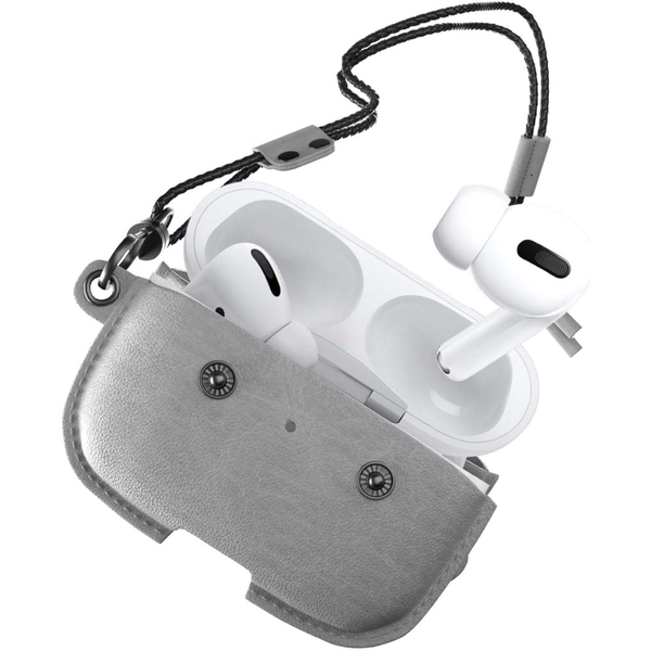 Woodcessories AirCase Apple AirPod Pro Bőr Tok - Szürke