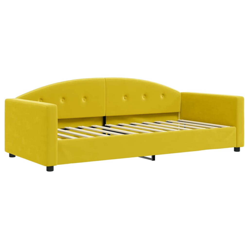 sárga bársony kanapéágy 90 x 200 cm (354141)