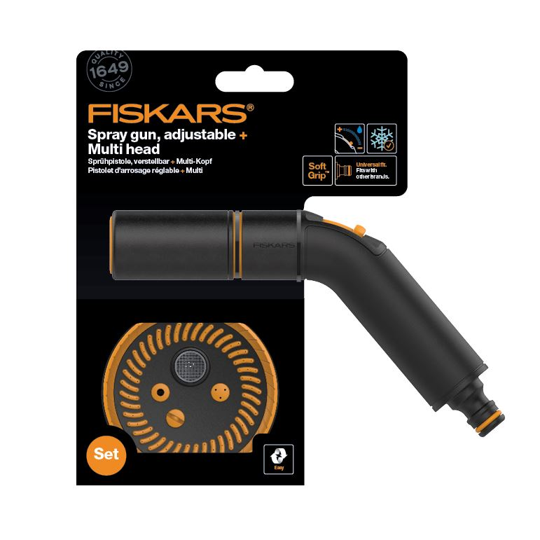Fiskars 1056494 Comfort locsolópisztoly állítható öntözőfejjel + öntözőfej - multi (Fiskars1056494)