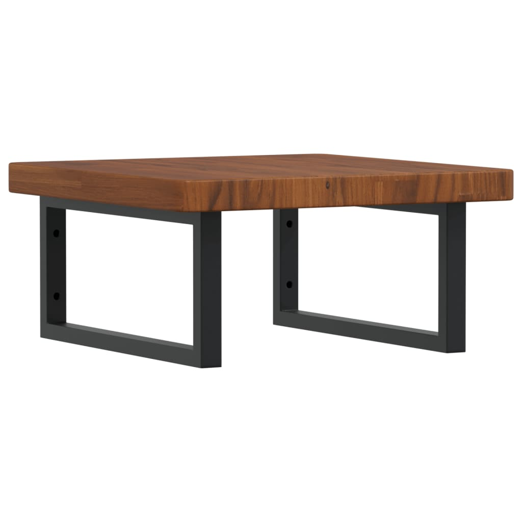 acél és tömör tölgyfa falra szerelhető mosdópolc (3302413)