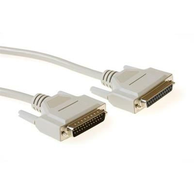 ACT 3.0m 25 pin D-sub, M/F seriële kabel Ivoor 3 m