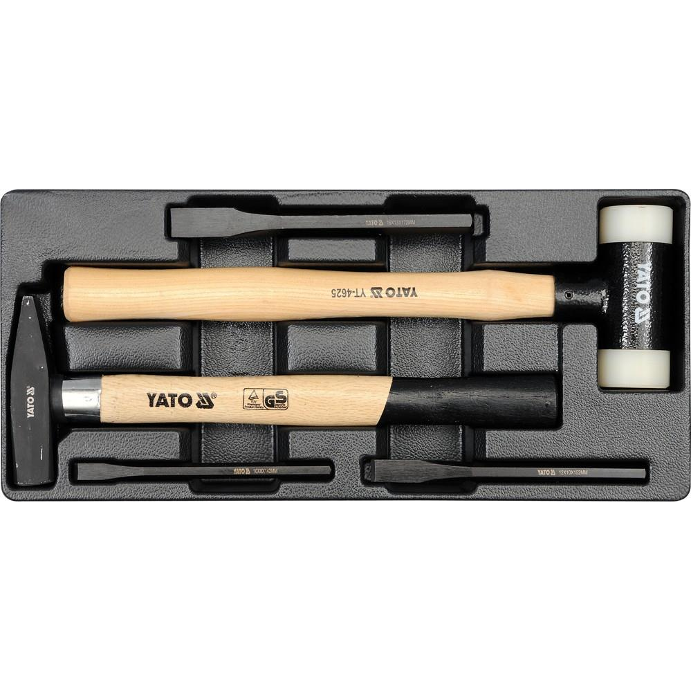 YATO fiókbetét - kalapácsok, vésők 5 db (5906083955402)