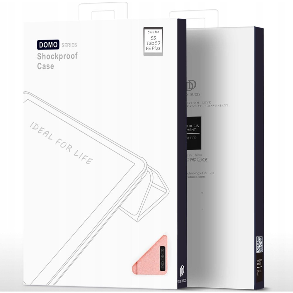 Dux Ducis GP-150496 Tok - Samsung Galaxy Tab S9 FE Plus LTE (SM-X616), Oldalra Nyíló, Textil, Rózsaszín (DDS1883)