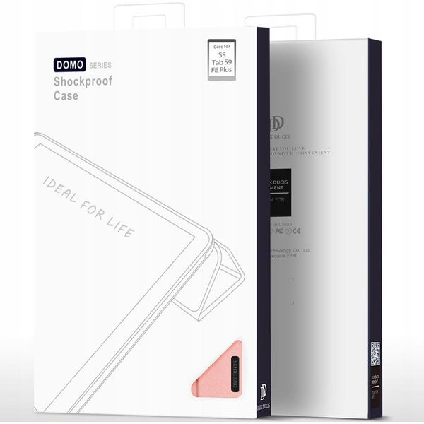 Dux Ducis GP-150496 Tok - Samsung Galaxy Tab S9 FE Plus LTE (SM-X616), Oldalra Nyíló, Textil, Rózsaszín