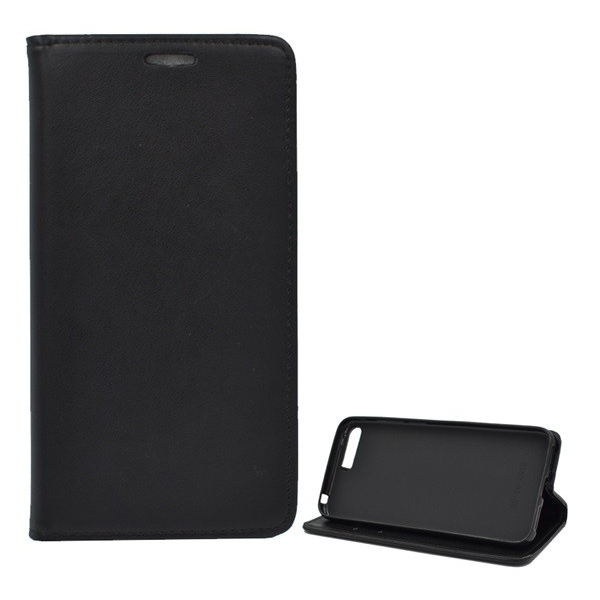 Tok álló, bőr hatású (FLIP, oldalra nyíló, asztali tartó funkció) FEKETE [Huawei Y6 (2018)] (5996457773237)