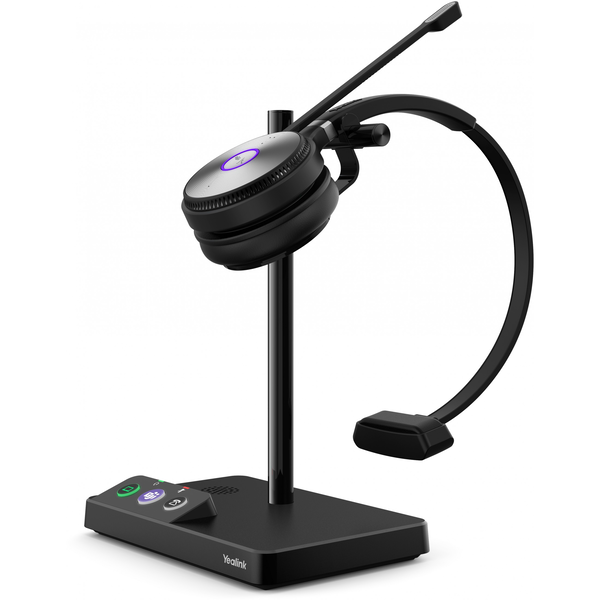 Yealink WH62 Mono UC Headset Trådløs Kontor/Callcenter Micro-USB Opladningsstativ Sort