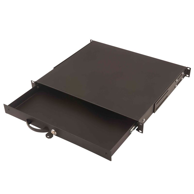 Digitus 1U zárható fiók fogantyúval fekete (DN-19 KEY-1U-SW) (DN-19 KEY-1U-SW)