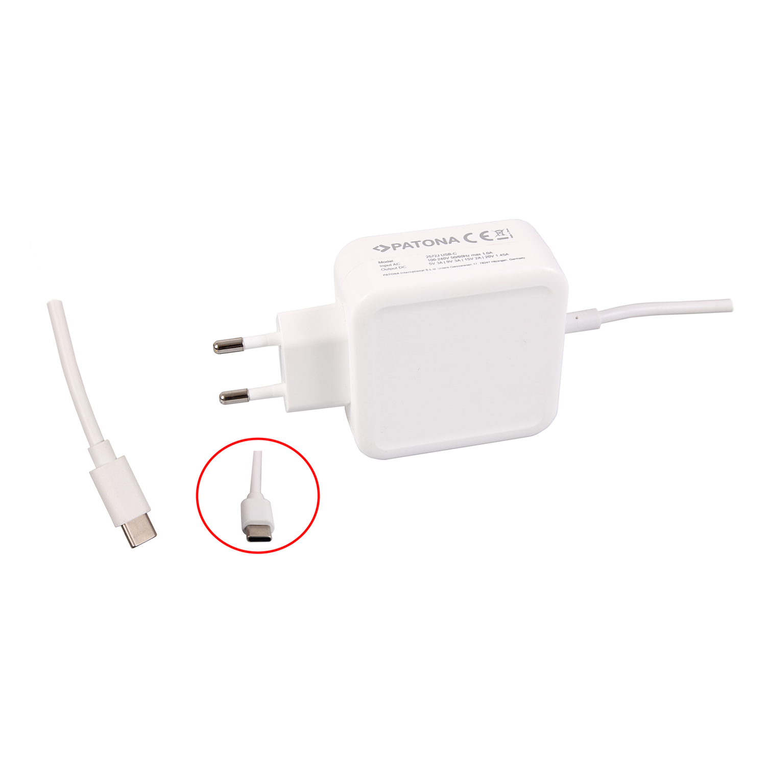 Patona PT2572 USB-C Hálózati Gyorstöltő Adapter 29W - Fehér (PT2572)