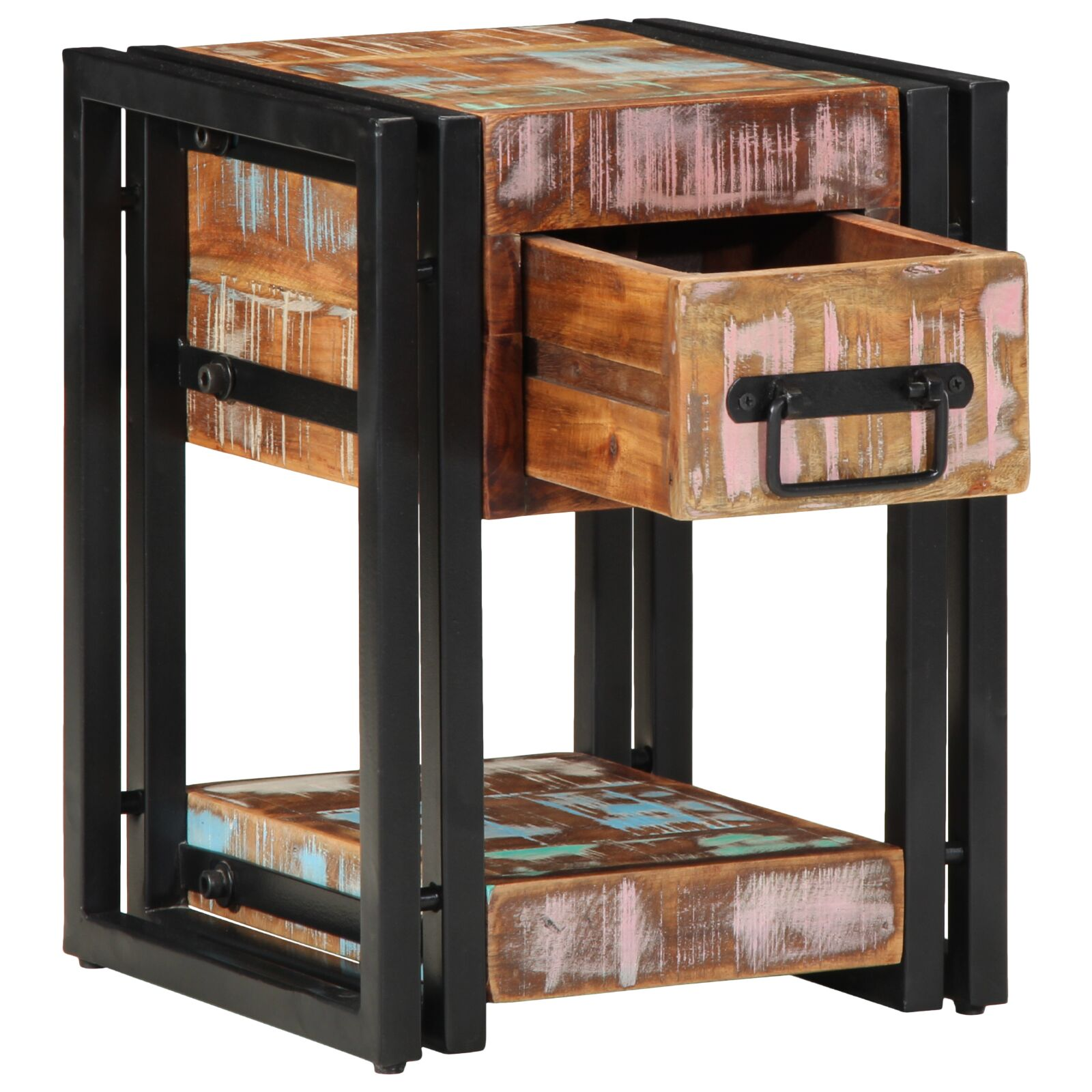 Éjjeli asztal 40x40x40 cm Újrahasznált tömör fa (4016708)