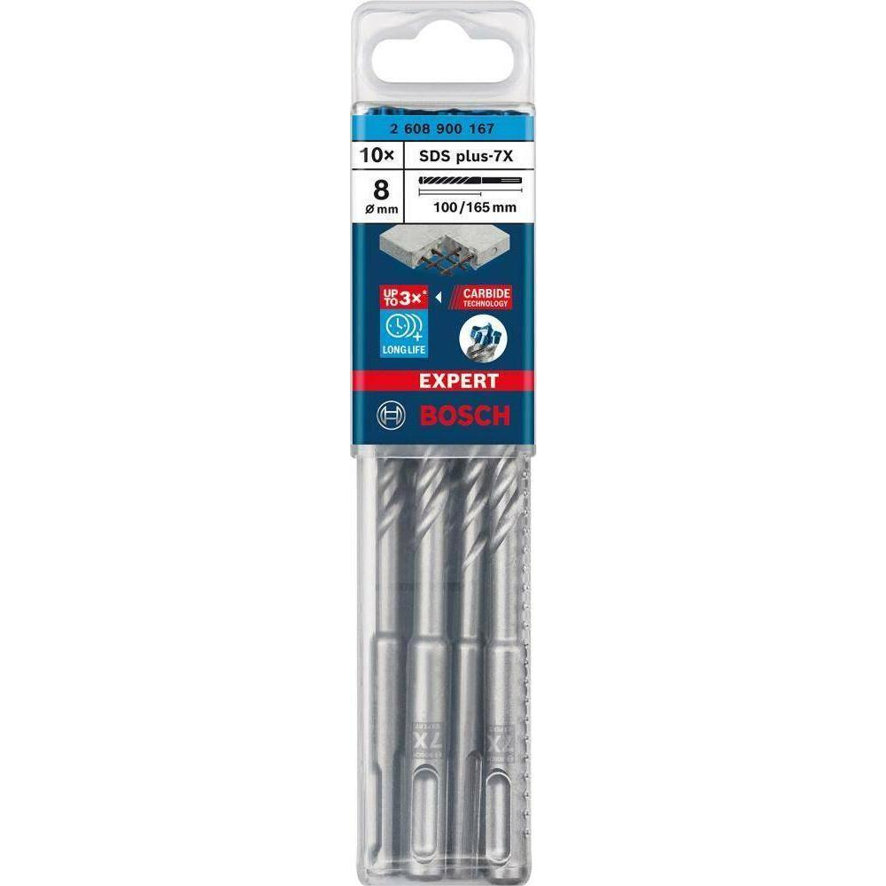 Bosch Expert SDS PLUS-7X Fúrószár 8x100x165mm (10 db) (2608900167)