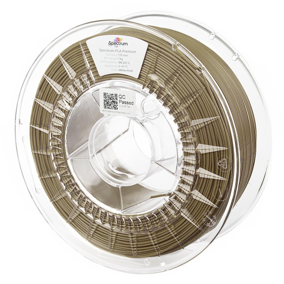 Spectrum 3D nyomtatószál, Premium PLA, 1,75 mm, Military Khaki, 1 kg (80046)