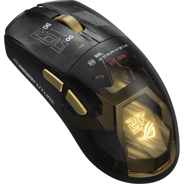 ASUS ROG Harpe II Extreme Edition 20 Gaming Mouse mus Spil Højre hånd RF Wireless + Bluetooth + USB Type-A Optisk 65000 dpi