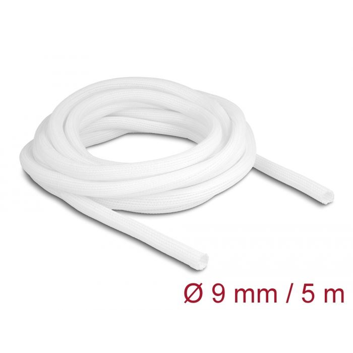 Delock fonott kábelharisnya önzáródó 5mx9mm fehér (20807) (delock20807)