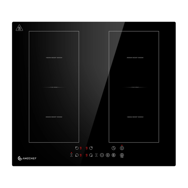 AMZCHEF Indukciós főzőlap 4 főzőzónás FlexZone 7200W fekete CE-FS-I72S-FFDD06