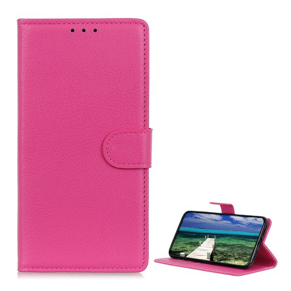 Tok álló, bőr hatású (FLIP, oldalra nyíló, asztali tartó funkció, prémium) RÓZSASZÍN [Samsung Galaxy M23 (SM-M236)] (5996591160429)