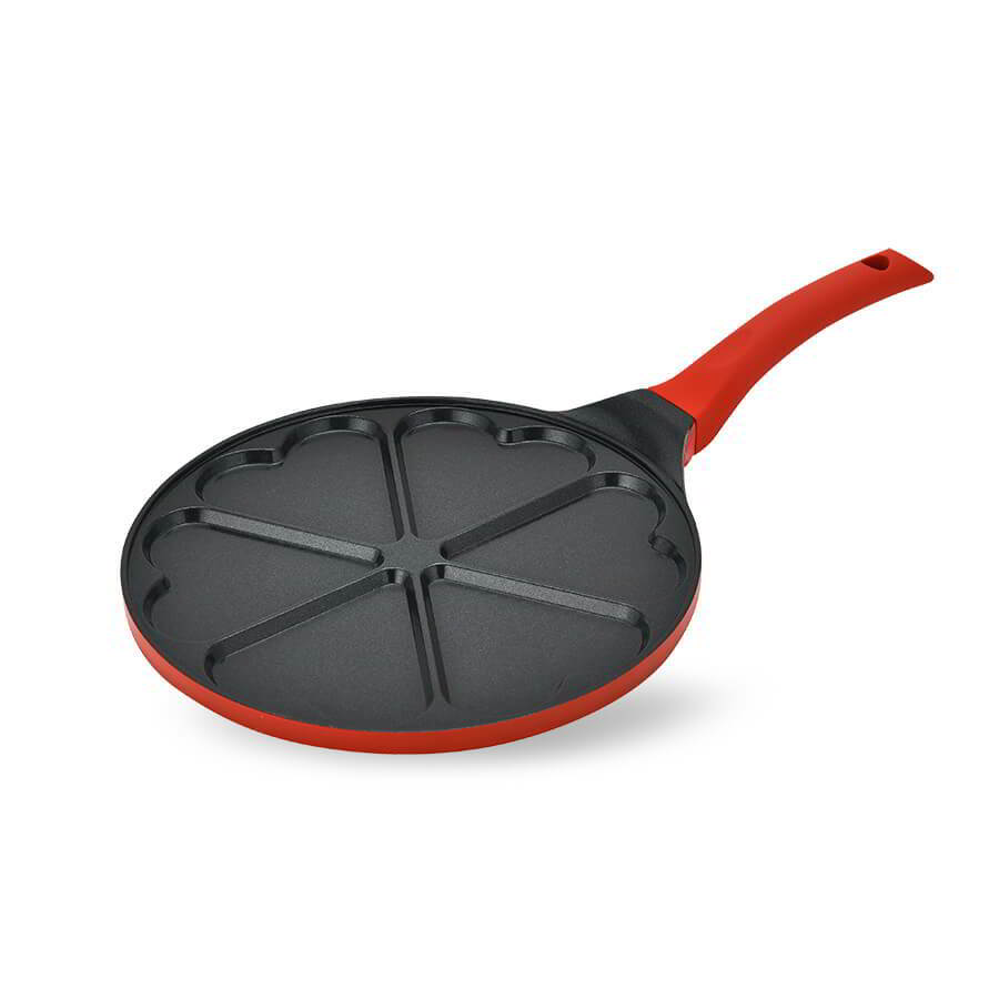 Maestro MR-1222-A Heart Palacsintasütő Serpenyő 26cm - Fekete / piros (MR-1222-A)