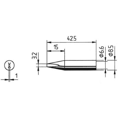 Ersa 842 pákahegy, forrasztóhegy 842 ED véső forma 3.2 mm (0842ED)