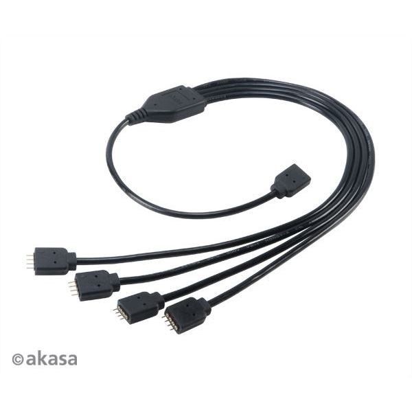 Akasa RGB LED elosztó- és hosszabbító kábel 50cm (AK-CBLD04-50BK) (AK-CBLD04-50BK)